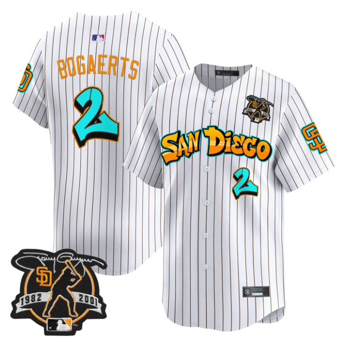 Xander Bogaerts Jersey #2 San Diego Padres Graffiti Barrio Edition Stripes