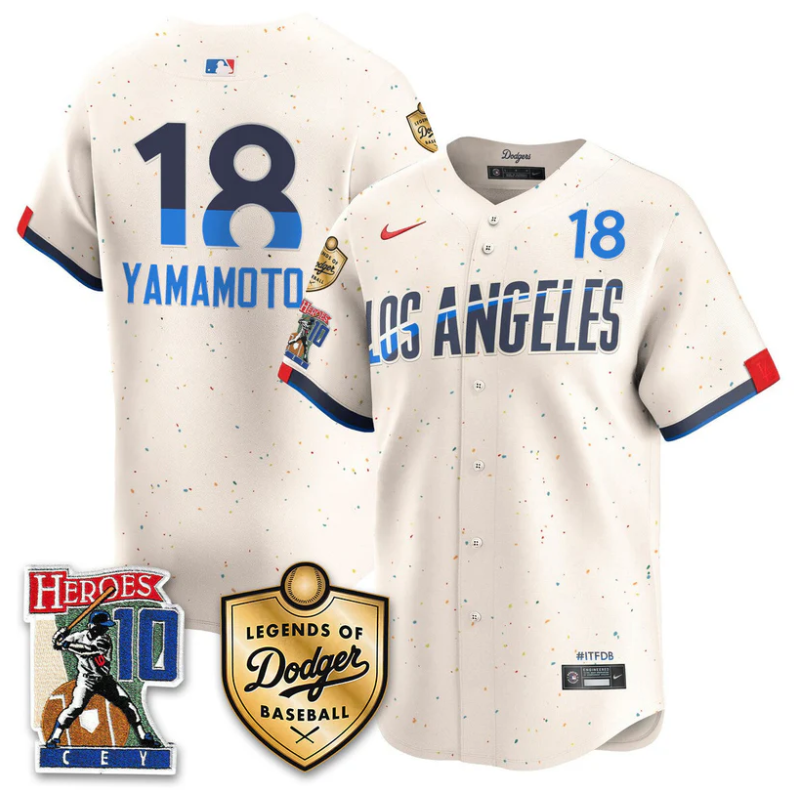Yamamoto Jersey #18 Dodgers Ron Cey Legends Of Dodgers Baseball City Connect