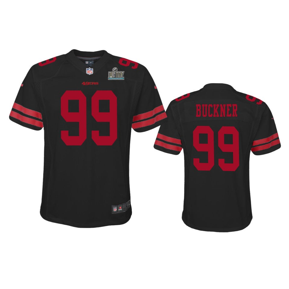 Youth 49ers Deforest Buckner Black Super Bowl Liv Game Jersey