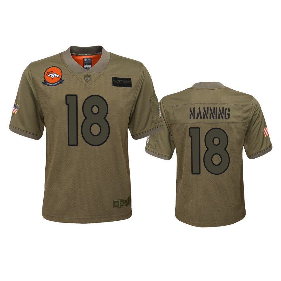 Youth Denver Broncos Peyton Manning Camo 2019 Salute To Service Game Jersey