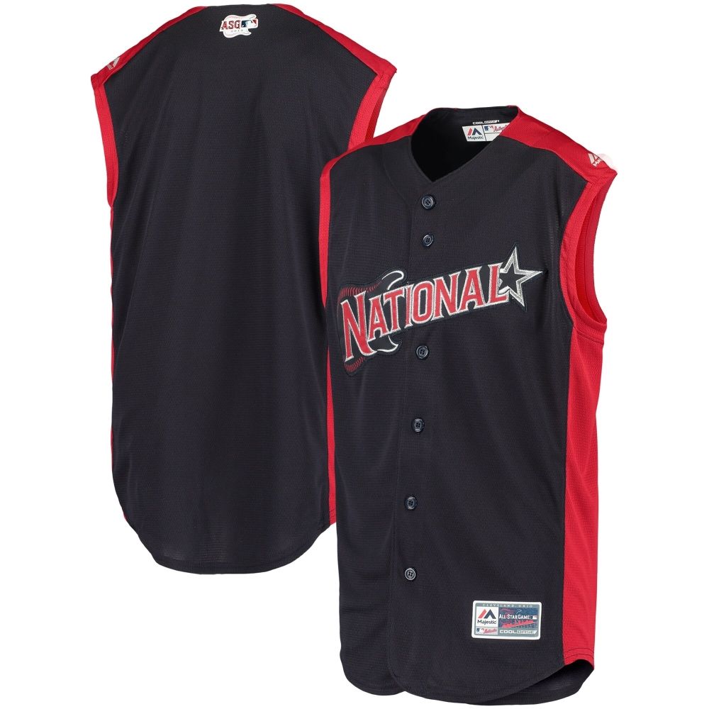 Youth National League Majestic Navy Red 2019 Mlb All Star Game Workout Team Jersey Gift For Fans