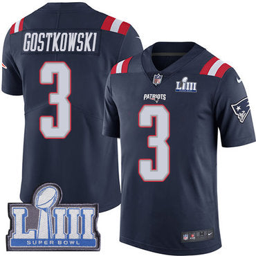 Youth New England Patriots 3 Stephen Gostkowski Navy Blue Nike Nflrush Vapor Untouchable Super Bowl Liii Bound Limited Jersey