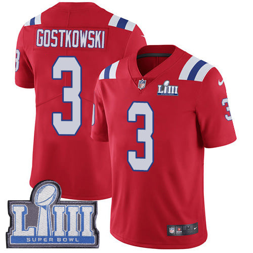 Youth New England Patriots 3 Stephen Gostkowski Red Nike Nfl Alternate Vapor Untouchable Super Bowl Liii Bound Limited Jersey