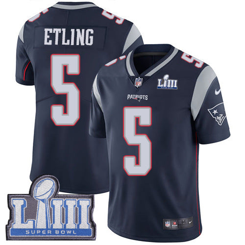 Youth New England Patriots 5 Danny Etling Navy Blue Nike Nfl Home Vapor Untouchable Super Bowl Liii Bound Limited Jersey