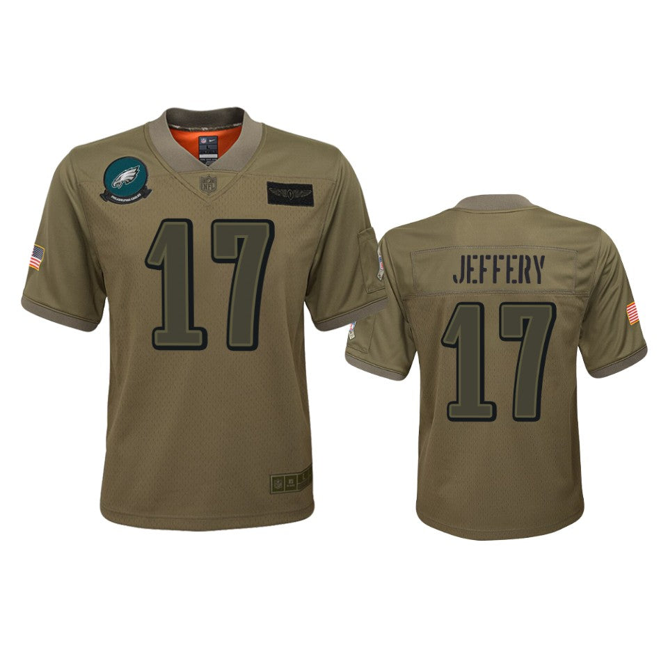 Youth Philadelphia Eagles Alshon Jeffery Camo 2019 Salute To Service Game Jersey