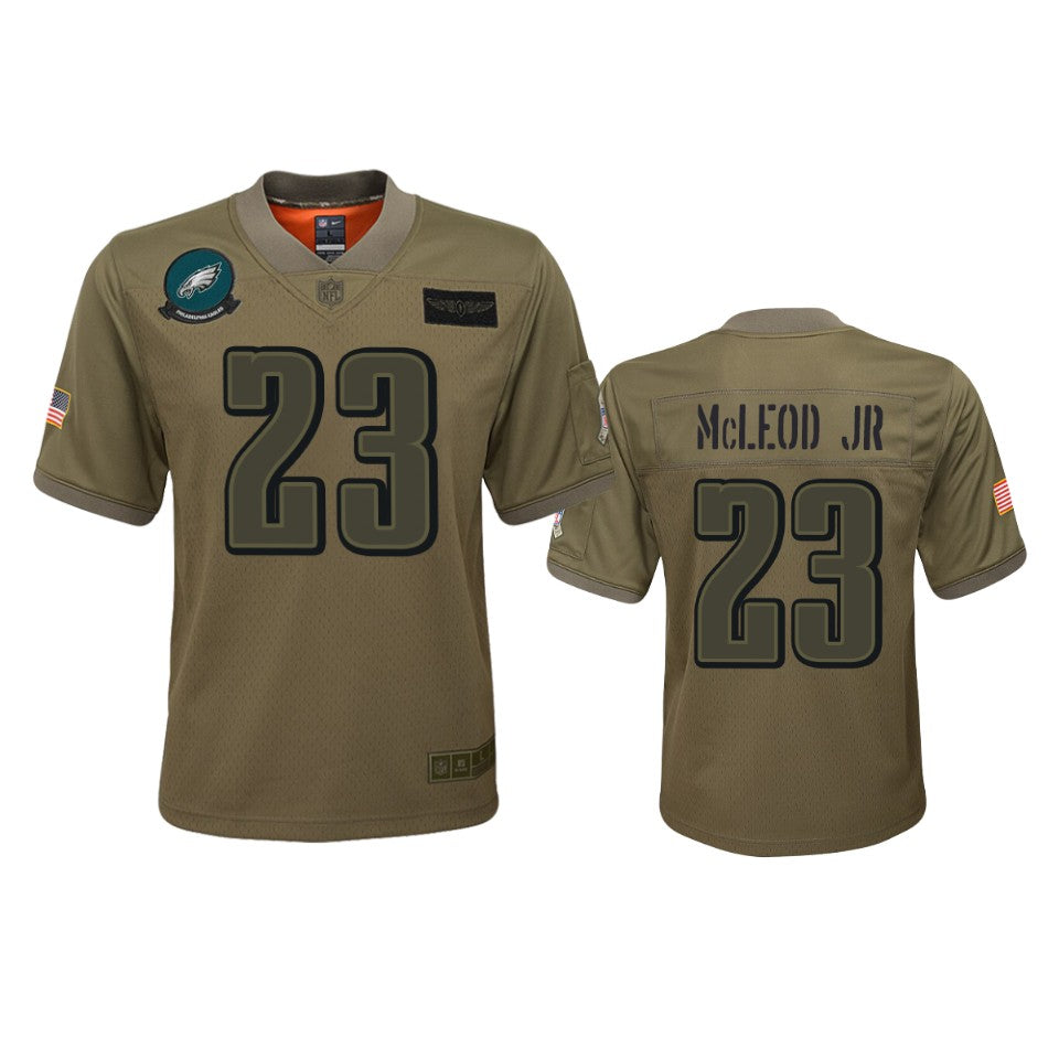 Youth Philadelphia Eagles Rodney Mcleod Camo 2019 Salute To Service Game Jersey
