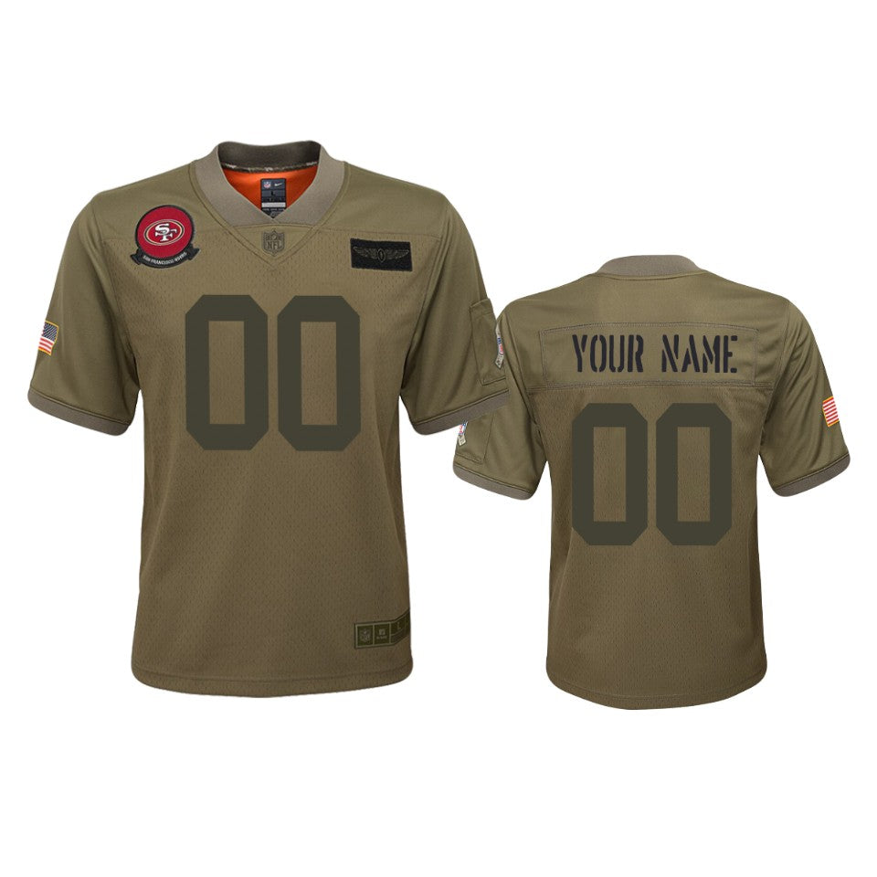 Youth San Francisco 49ers Custom Camo 2019 Salute To Service Game Jersey
